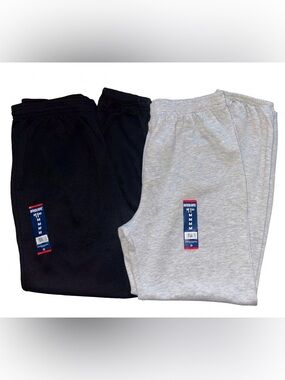 NWT🏷️ Men's Fleece Drawstring Joggers - Black & Light Gray - Size M
